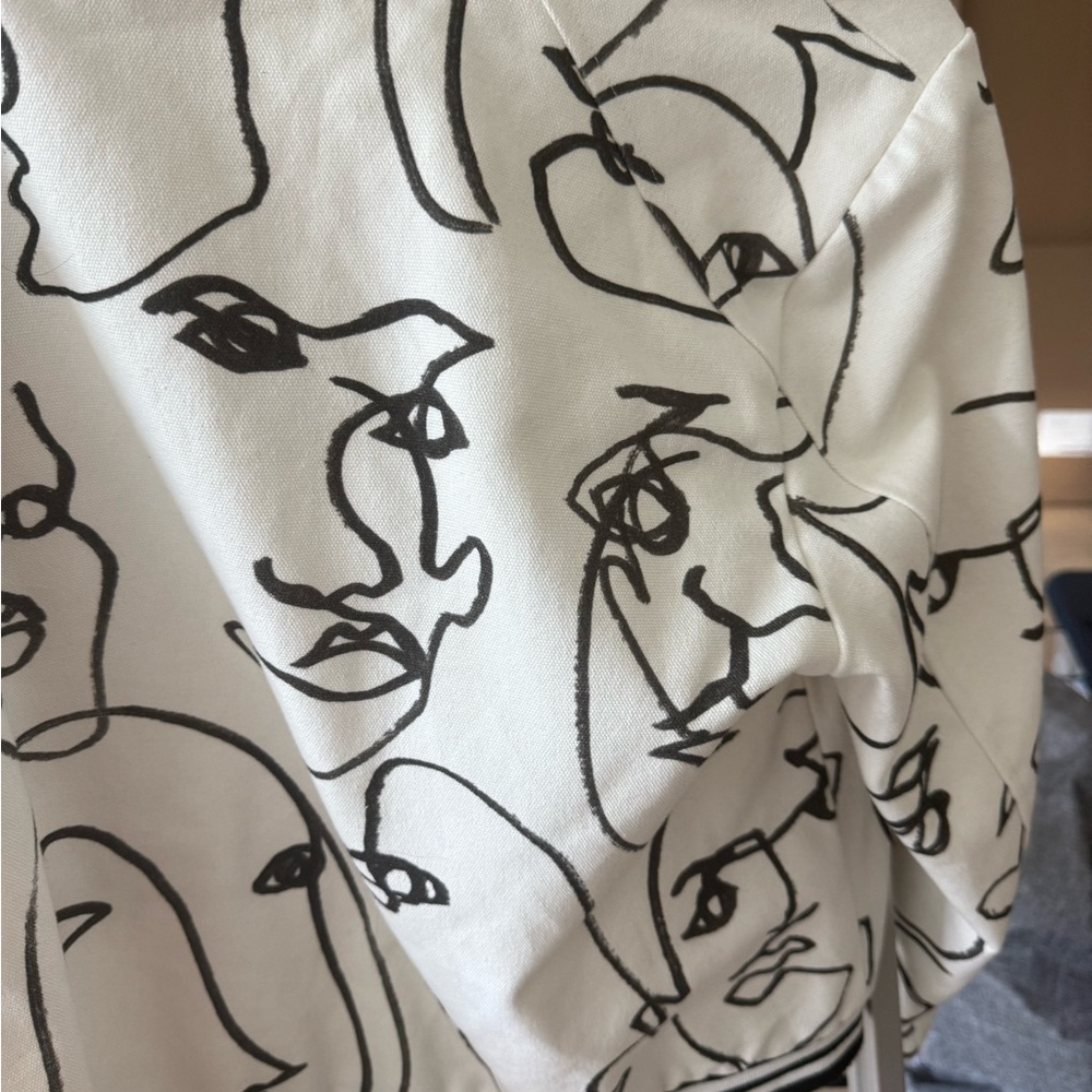 Abstract Face Print Bomber Jacket - image 5